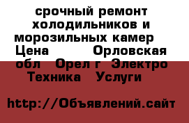 срочный ремонт холодильников и морозильных камер. › Цена ­ 100 - Орловская обл., Орел г. Электро-Техника » Услуги   